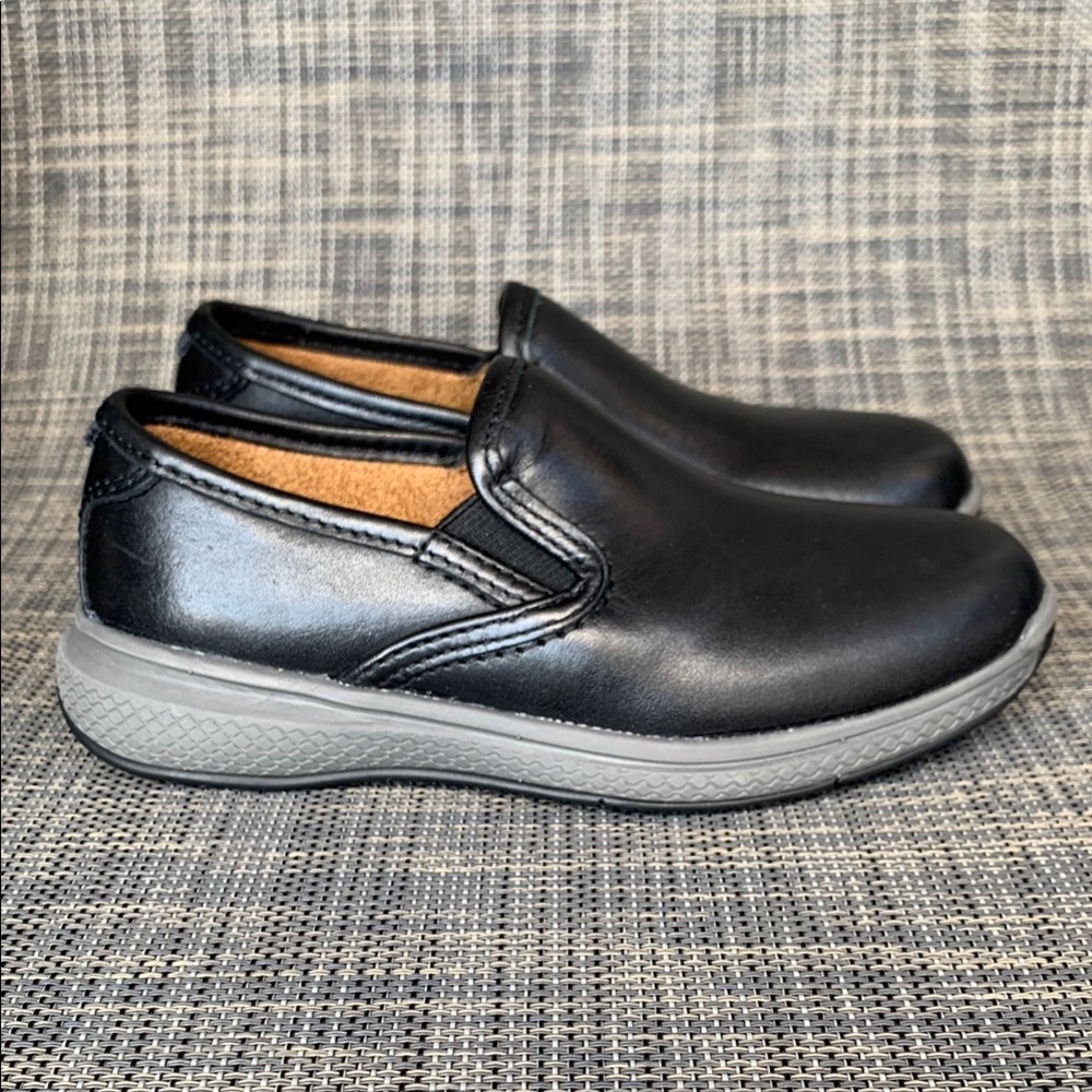 Florsheim Boys Great Lakes Jr. Plain Black Leather Slip-On Dress Shoes Size 10